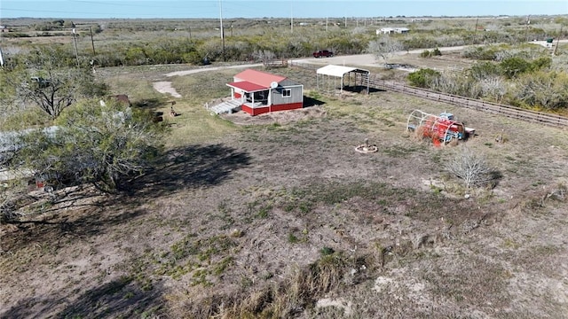 bird's eye view with a rural view