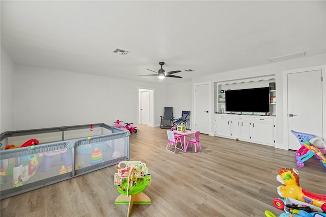 1406 Hwy 72, Three Rivers, TX 78071 - game room featuring ceiling fan and wood finished floors