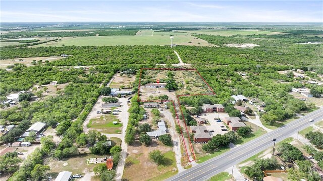 1406 Hwy 72, Three Rivers, TX 78071 - aerial view of sparsely populated area with property boundaries highlighted and abundant farmland