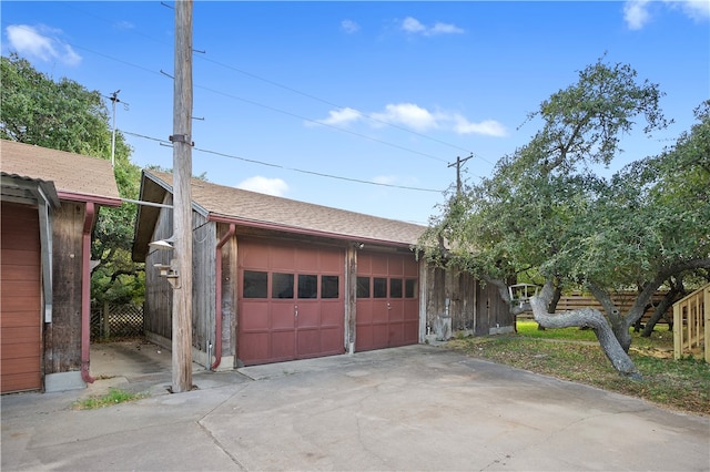 view of garage