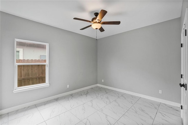 4122 Nadia Dr, Corpus Christi, TX 78414 - empty room with marble finish floor, baseboards, and ceiling fan