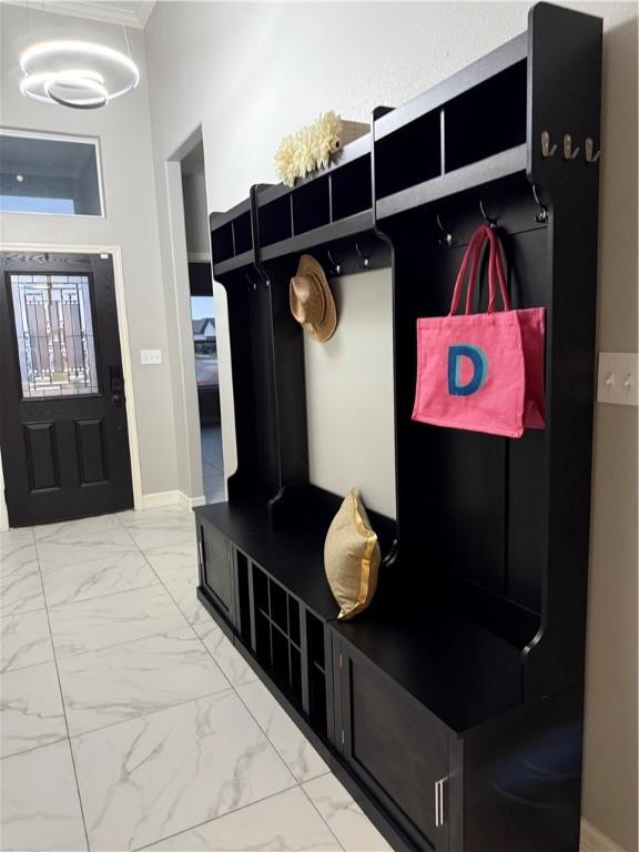 4122 Nadia Dr, Corpus Christi, TX 78414 - mudroom with baseboards and marble finish floor