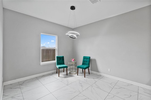 4122 Nadia Dr, Corpus Christi, TX 78414 - living area featuring baseboards, marble finish floor, and visible vents