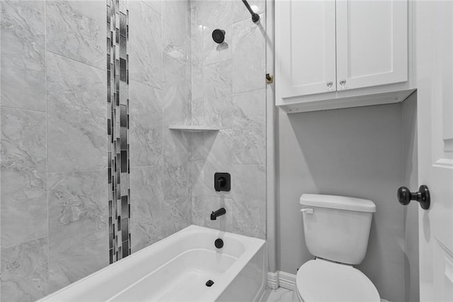 4122 Nadia Dr, Corpus Christi, TX 78414 - full bathroom with toilet,  shower combination, baseboards, and marble finish floor