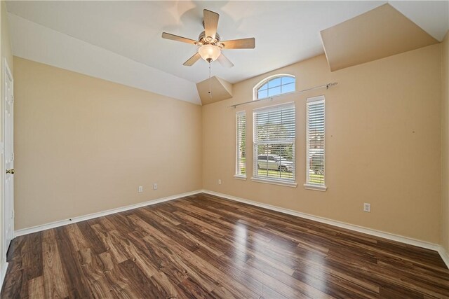 5909 Sutherland Dr, Corpus Christi, TX 78414 - empty room featuring dark wood-style flooring and a ceiling fan