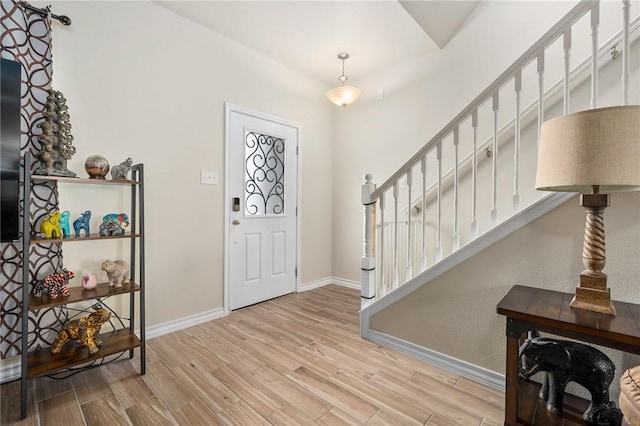 entryway featuring light hardwood / wood-style flooring