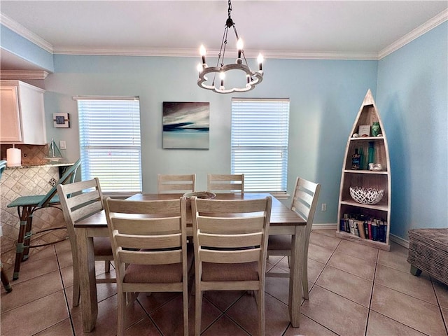 15006 Aruba Dr Unit A, Corpus Christi, TX 78418 - dining room with light tile patterned floors, a chandelier, and ornamental molding