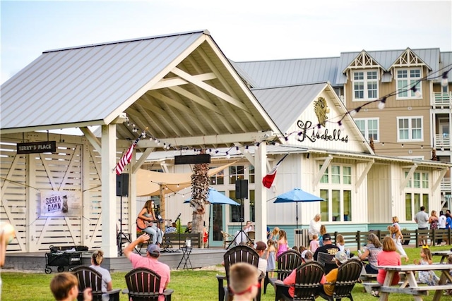 view of community with a gazebo