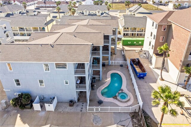 aerial view featuring a residential view