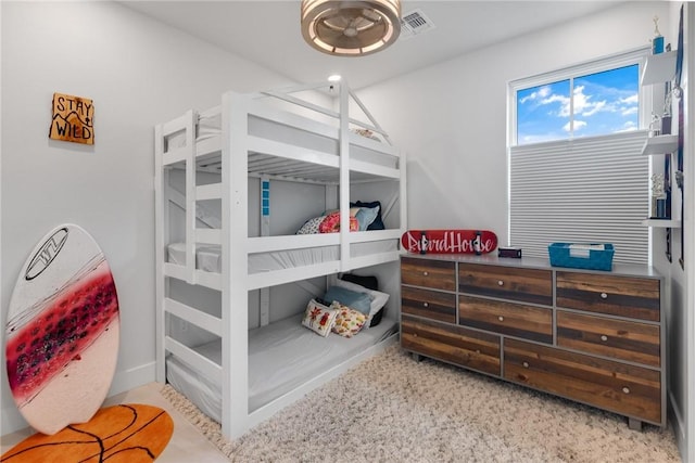 bedroom with visible vents