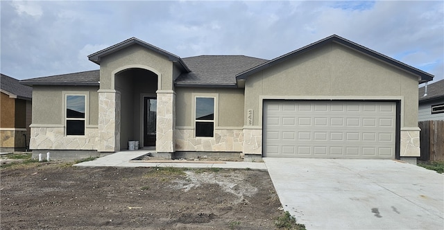 view of front of home featuring a garage