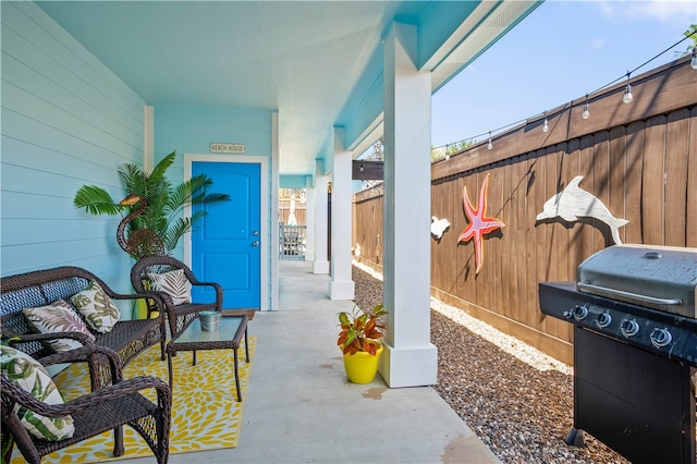 view of patio / terrace featuring grilling area