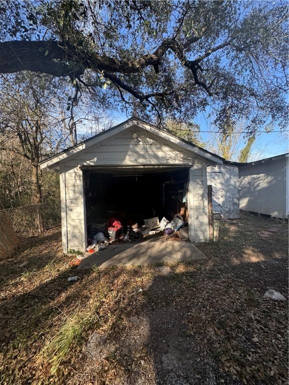 garage with driveway