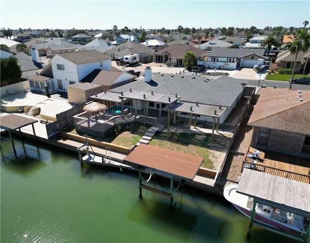 13818 Halyard Dr, Corpus Christi, TX 78418 - bird's eye view with a residential view and a water view