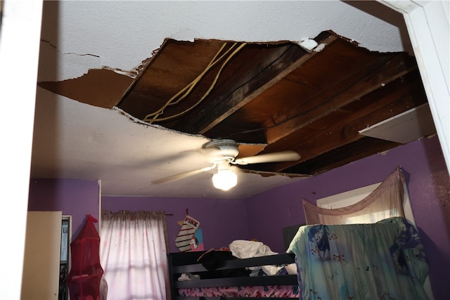 interior details with ceiling fan