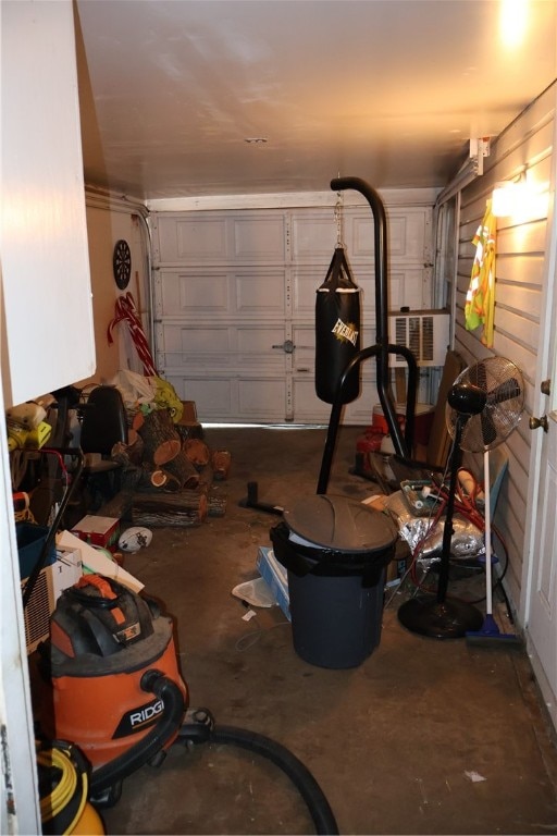 garage with cooling unit