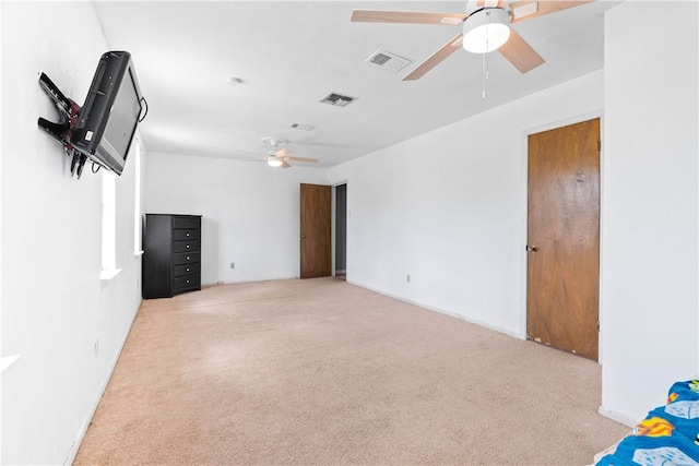 5110 Cascade Dr, Corpus Christi, TX 78413 - unfurnished living room featuring a ceiling fan and carpet floors
