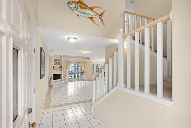 entrance foyer featuring light tile patterned floors