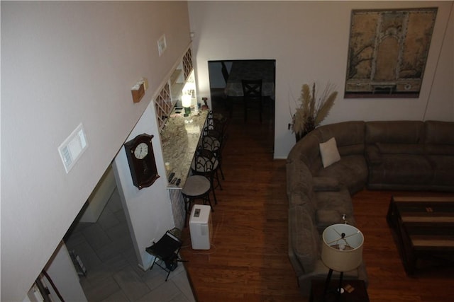 6605 Whitewing Dr, Corpus Christi, TX 78413 - living area with wood finished floors and a towering ceiling