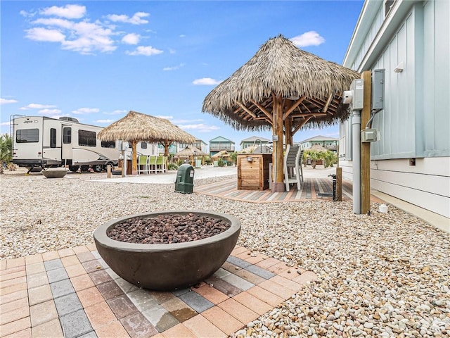 view of patio / terrace with a gazebo