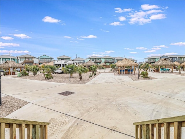 exterior space featuring a residential view and a gazebo