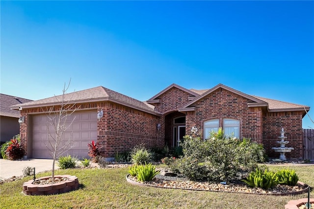 ranch-style home with a garage