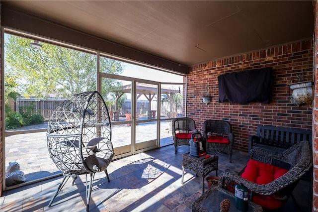 view of sunroom