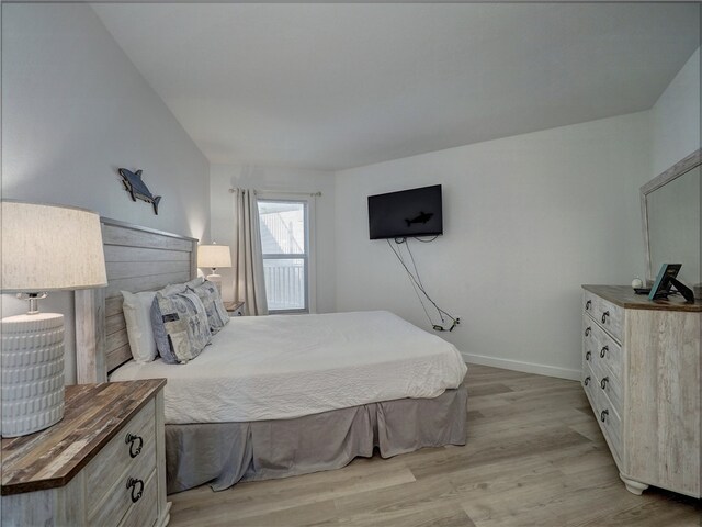 bedroom featuring light hardwood / wood-style flooring