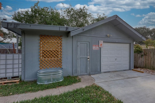 view of outdoor structure with a garage