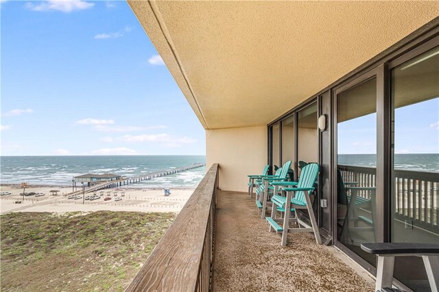1000 Lantana Dr Unit 903, Port Aransas, TX 78373 - balcony with view of water and beach