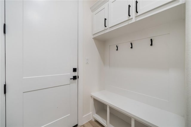 mudroom featuring hardwood / wood-style flooring