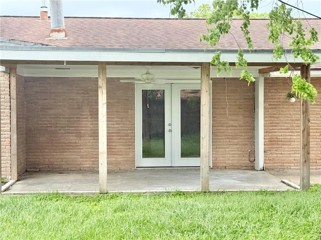 722 Meadowbrook, Corpus Christi, TX 78412 - rear view of property featuring french doors, a shingled roof, and a patio