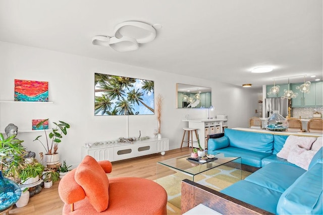 living room featuring light hardwood / wood-style flooring