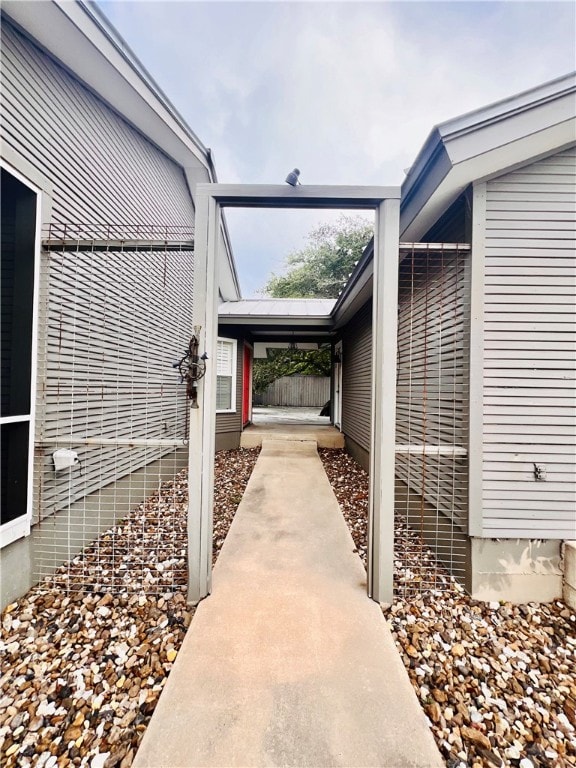 view of patio featuring a carport