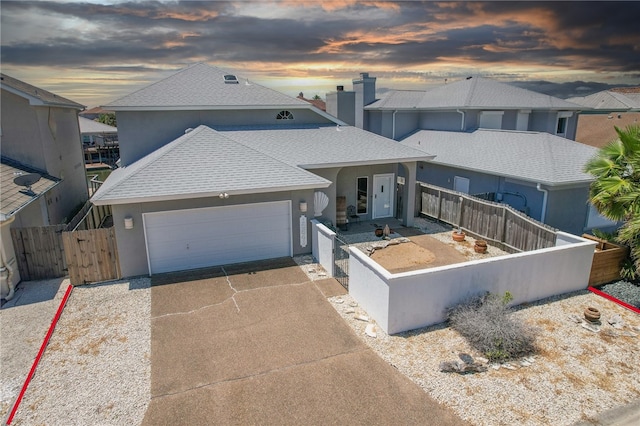 view of front facade with a garage