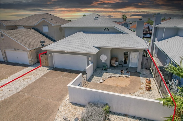 view of front facade featuring a garage