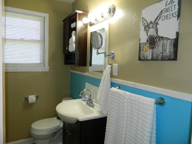 bathroom with vanity and toilet