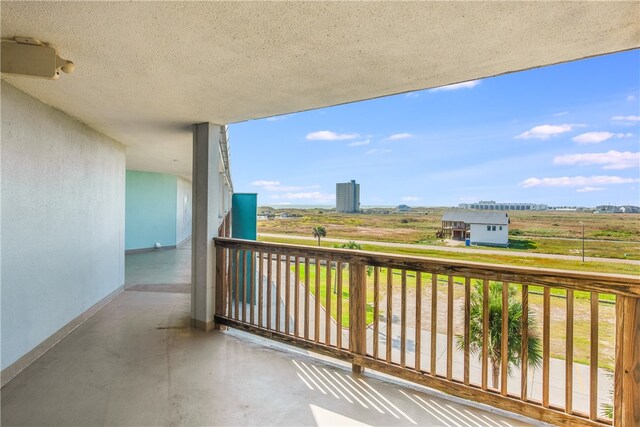 balcony featuring a rural view