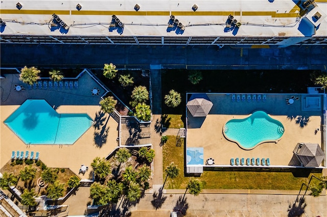 view of pool featuring a patio