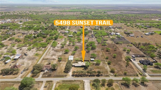 drone / aerial view with a rural view