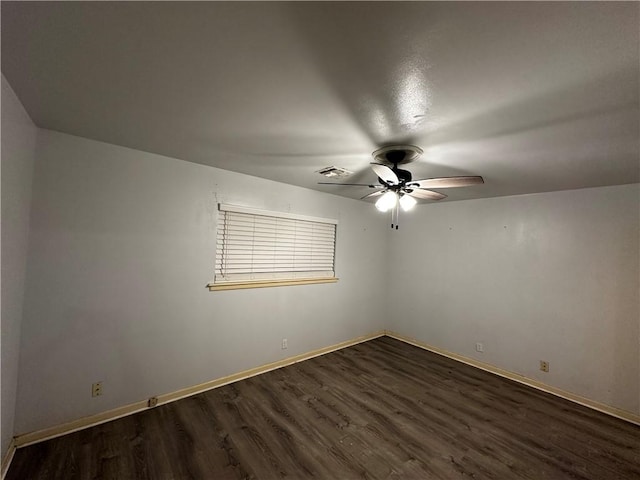 3321 Casa Bonita Dr, Corpus Christi, TX 78411 - empty room featuring baseboards, ceiling fan, visible vents, and wood finished floors