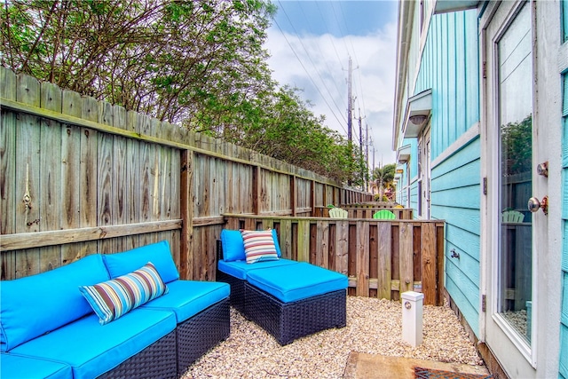 view of patio featuring outdoor lounge area