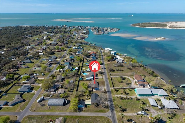 314 Inglewood, Ingleside, TX 78362 - drone / aerial view featuring a water view