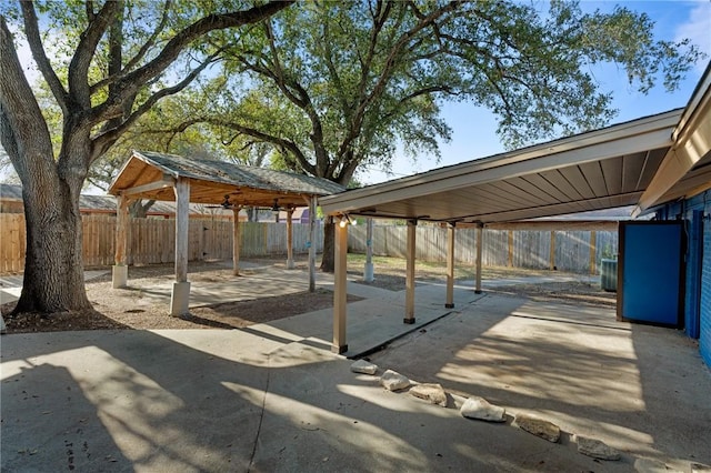 view of patio with a fenced backyard