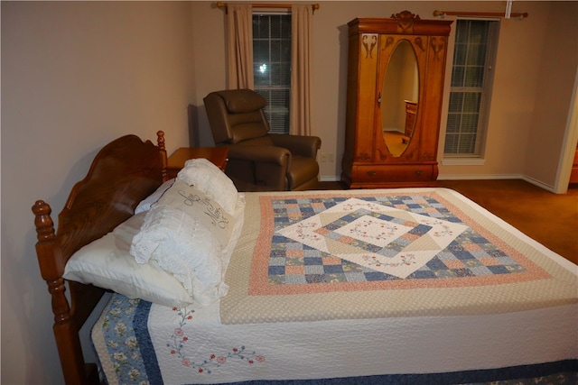 view of carpeted bedroom