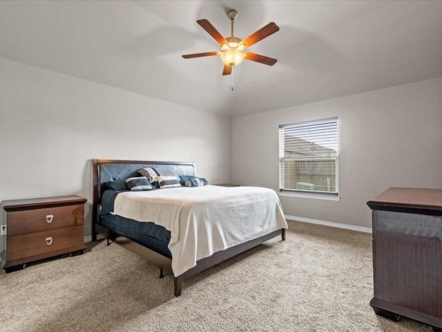 7717 Pruet Dr, Corpus Christi, TX 78414 - carpeted bedroom featuring ceiling fan and vaulted ceiling