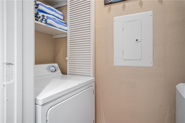 laundry area with washer / clothes dryer and electric panel