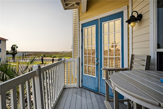 balcony with french doors