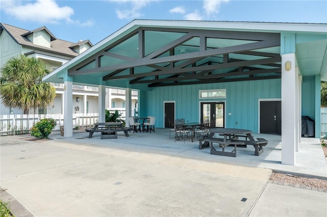 view of patio / terrace with a gazebo and french doors