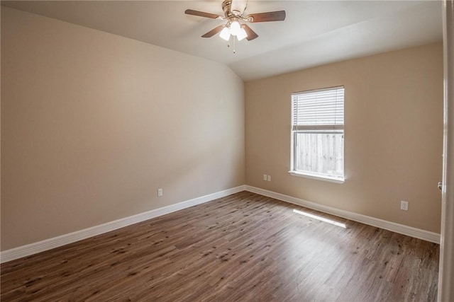 4384 Summer Wind Dr, Corpus Christi, TX 78413 - unfurnished room featuring wood finished floors, ceiling fan, and vaulted ceiling